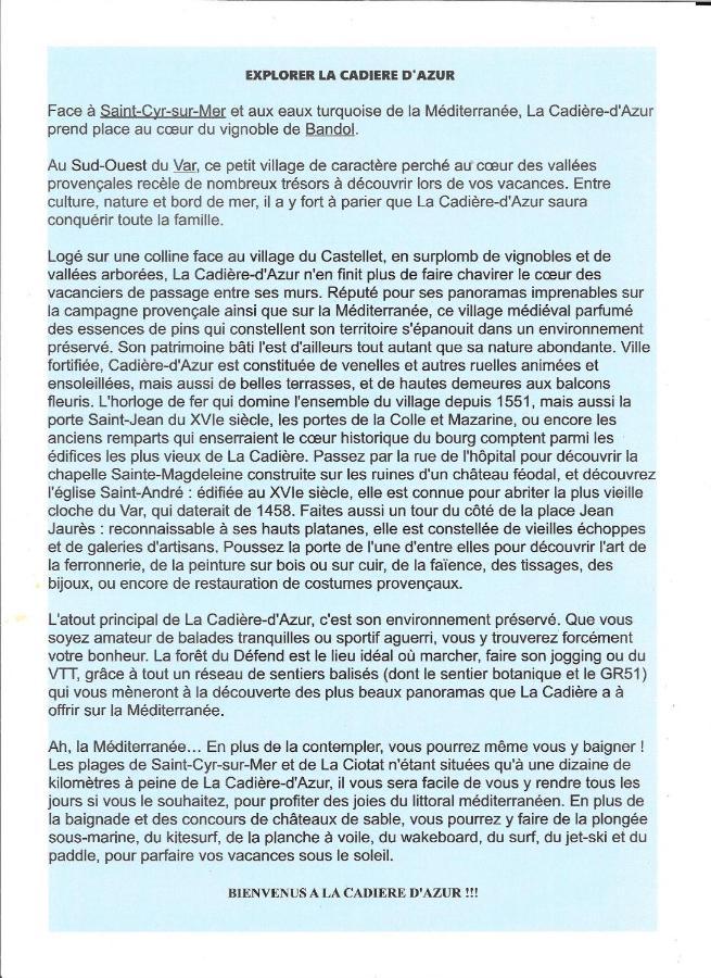 Les Oliviers La Cadiere Exteriör bild
